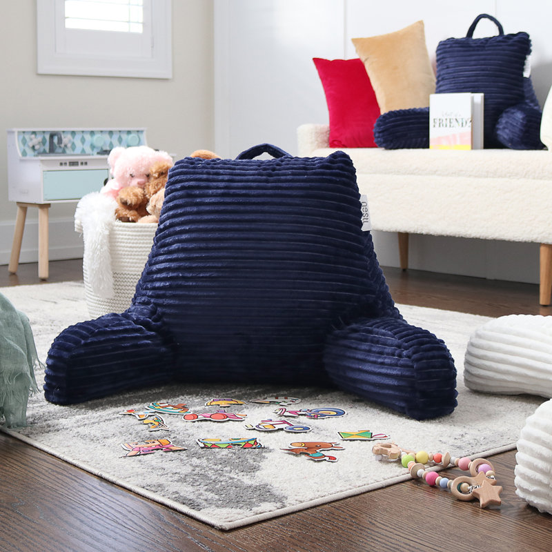 Reversible Throw Pillow, Polyester, 17" x 14", Navy Blue