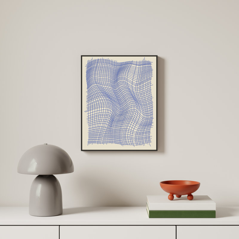 Netting 3 by Jacques Pilon, Black Single Structure Framed Canvas, 20" H x 16" W x 1.25" D