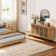 2-Piece Modern Minimalist Bedside Table And Nightstand Set, Oak Colour, Rounded Top With Slatted Door Design, Reed Pattern With Built-In Charger Outlet