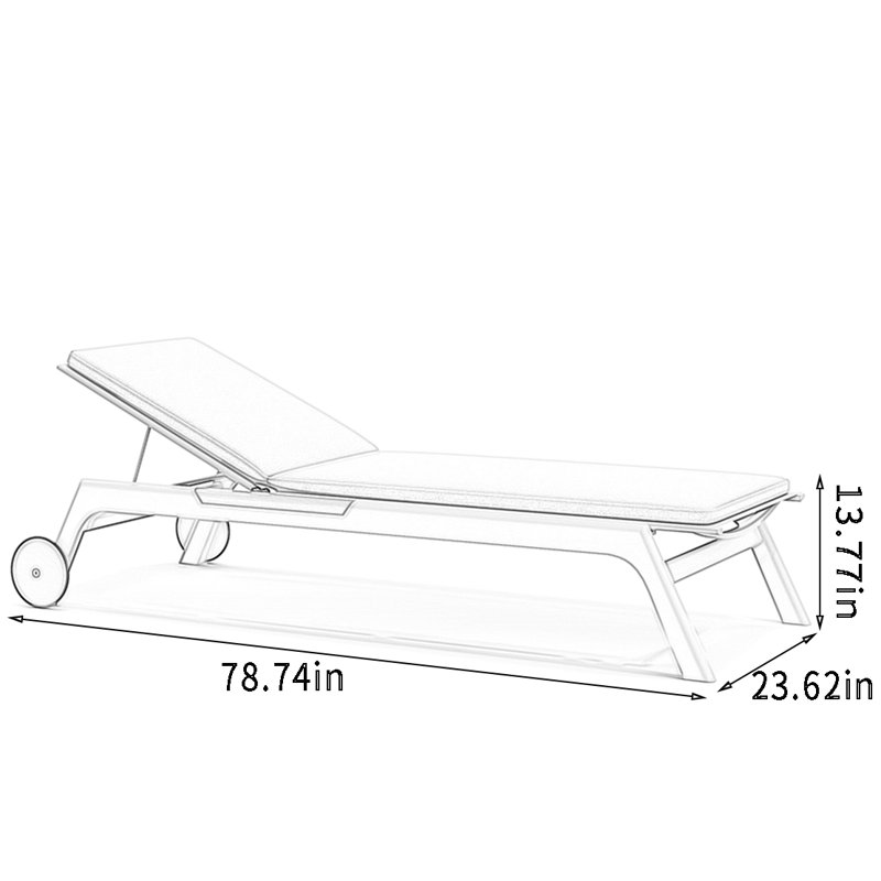Chaise longue d'extérieur en alliage d'aluminium Siddie
