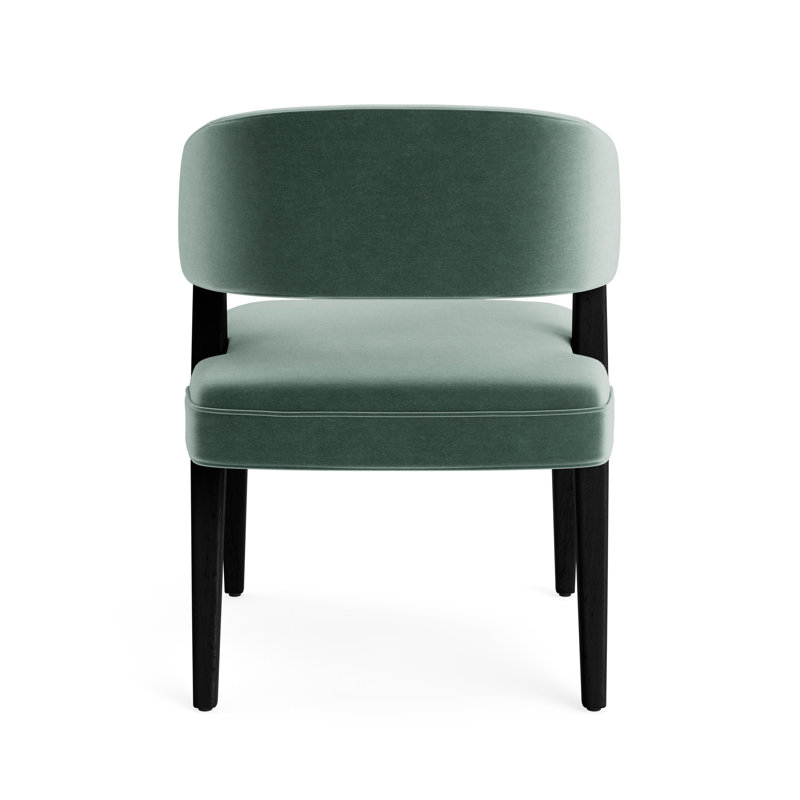 Keane Dining Chair, Performance Velvet - Jade, Black