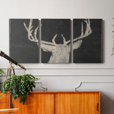 Brow Tine Deer II - Toile tendue avec châssis de qualité supérieure - Prêt à être accroché