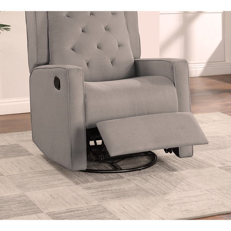 Modern Polyfiber Wingback Recliner Chair For Cozy Living Room, Dark Gray Polyester