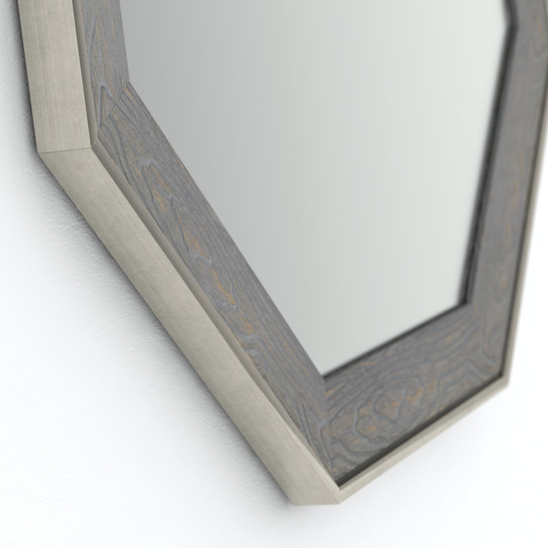 Delta Octagonal Standard Float Mount Framed Bathroom / Vanity Mirror, 34.25" x 26.26"