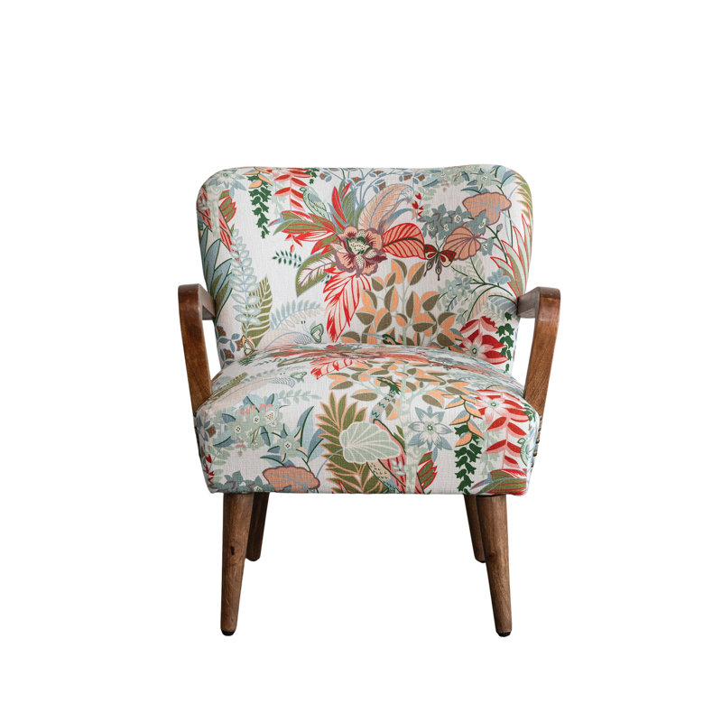 Chaise d'appoint en bois de manguier et coton