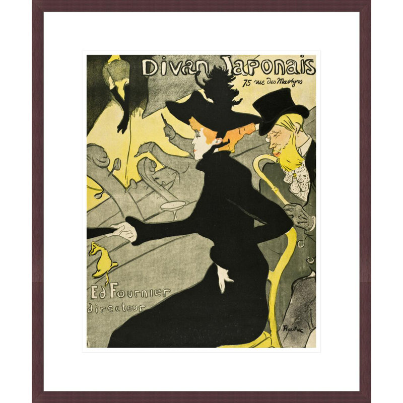 «Divan japonais» par Henri de Toulouse-Lautrec, impression giclée sur cadre, H 21,06 po x l 17,75 po