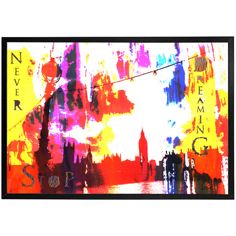 Never Stop Dreaming - Single Picture Frame Print, Black, 41cm H x 61cm W x 4cm D