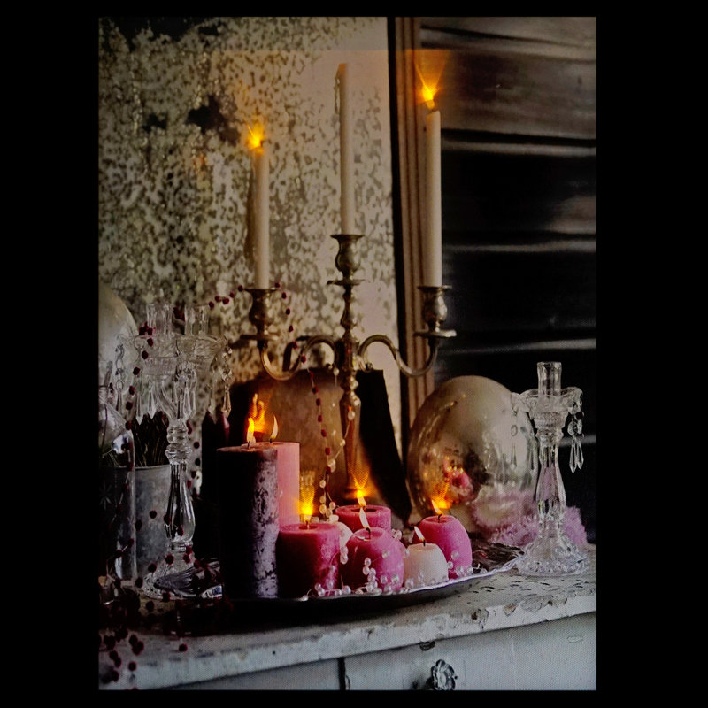 Candleabra de Noël Regal illuminé à DEL - Photographie sans cadre sur toile