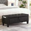 Banc en lin capitonné avec rangement-287841076