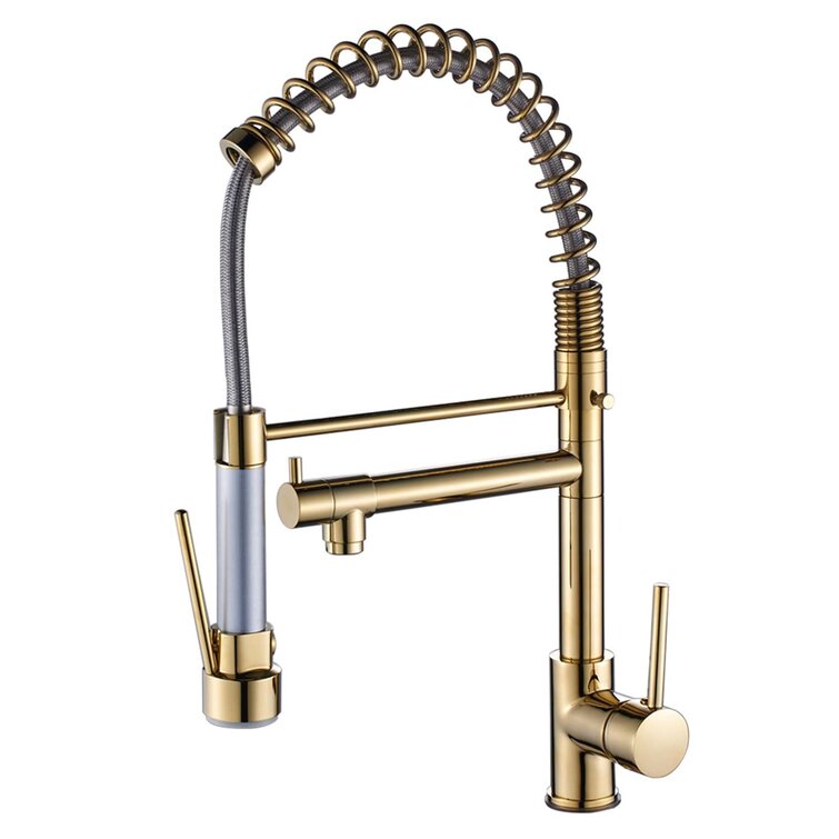 Commercial Pull Down Kitchen Sink Faucet Single Handle Modern Kitchen Faucets Solid Brass Taps