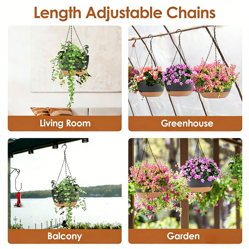 4-Piece Minimalist Hanging Planter Set, 9.64" Diameter
