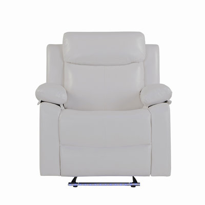 Blanche White Glider Recliner With LED Light
