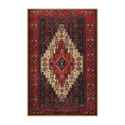 Tapis oriental rouge / crème