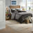 Premium Gray Cal King Bedding Sets, Faux Suede And Polyester, Rustic Style