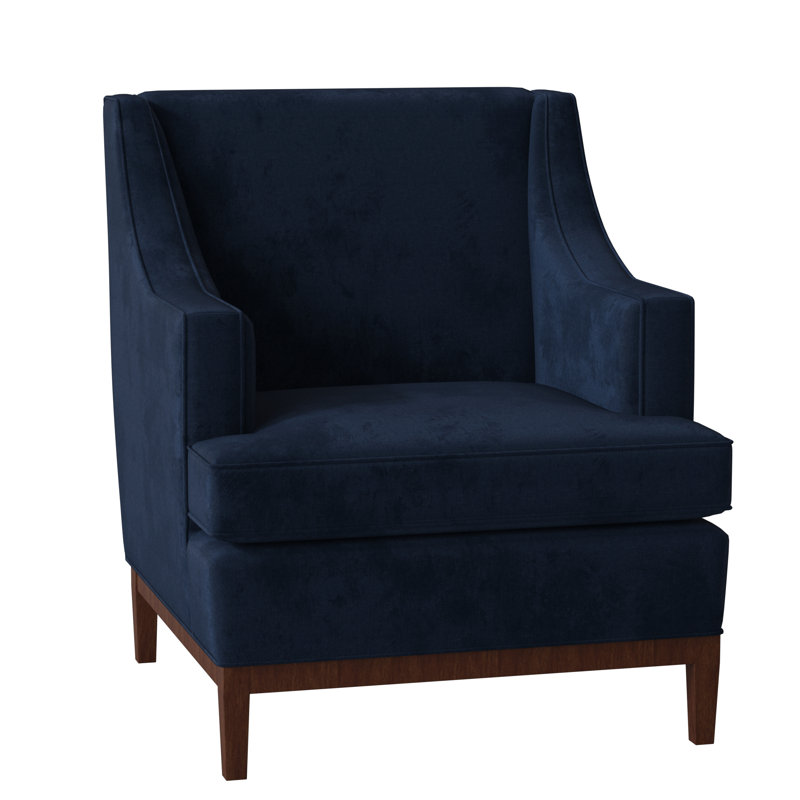 Fauteuil à coussins larges 32 po Cardiff, Bleu marine Grayson, Brun bruni