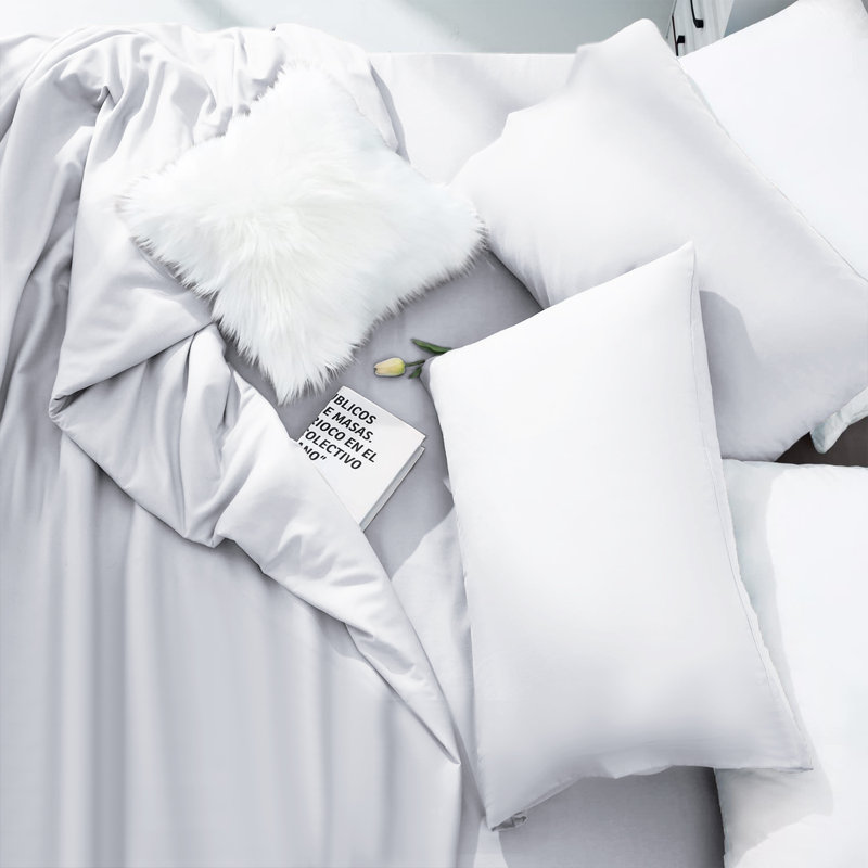 Laurne 200 Thread Count Microfiber Brushed Deep Fitted Bed Sheet, White, Double (4'6)