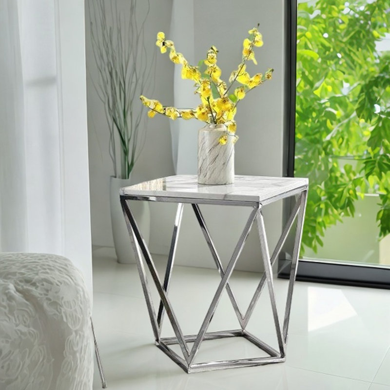 Table de bout Yuhan, Chrome