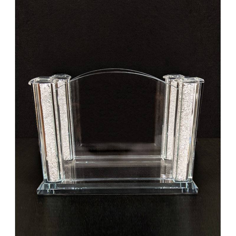 Magnifique porte-serviettes avec colonnes remplies de cristal, Transparent