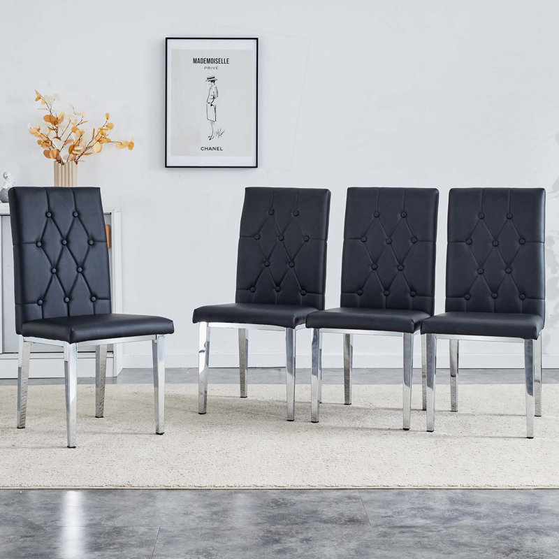 Chaises de salle à manger, convenant à diverses occasions telles que les cuisines, les salles de conférence, 4, Noir