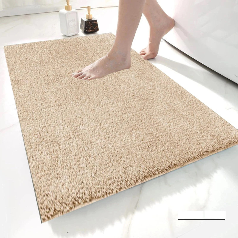 Polypropylene Plastic Non-Slip Bath Mat, Beige, Single - 110cm L x 60cm W