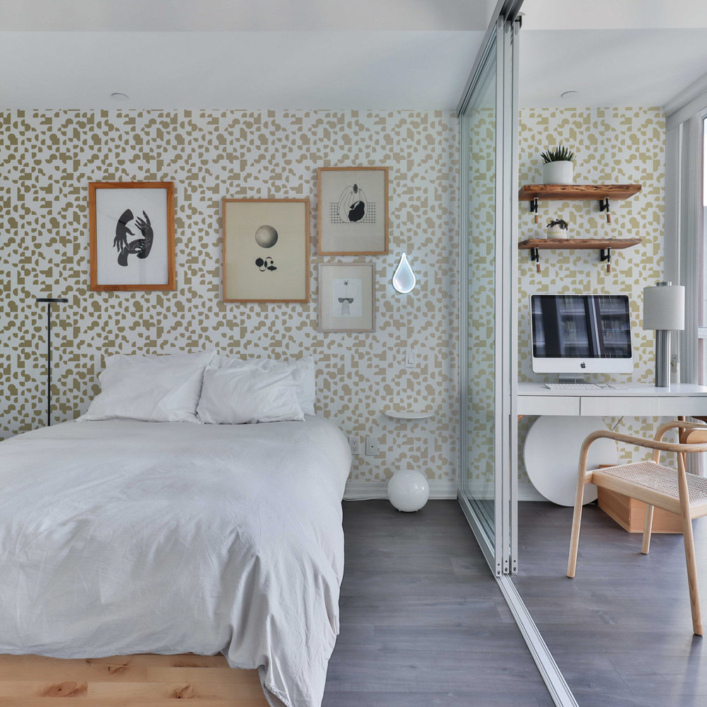 Mod Geo Peel and Stick Wallpaper, Gold