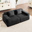 Canapé modulaire à 2 places sans siège, canapé modulaire Cloud avec assise profonde et canapé modulaire moderne à 2 places avec coussins décoratifs Tissu velours côtelé noir-129444878