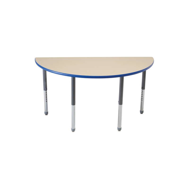 Table d'apprentissage collaboratif avec pieds de luxe - Demi-ronde - Demi-diamètre de 48 po, Beige