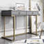 Rectangle Writing Desk with Golden Metal Legs-1163087989