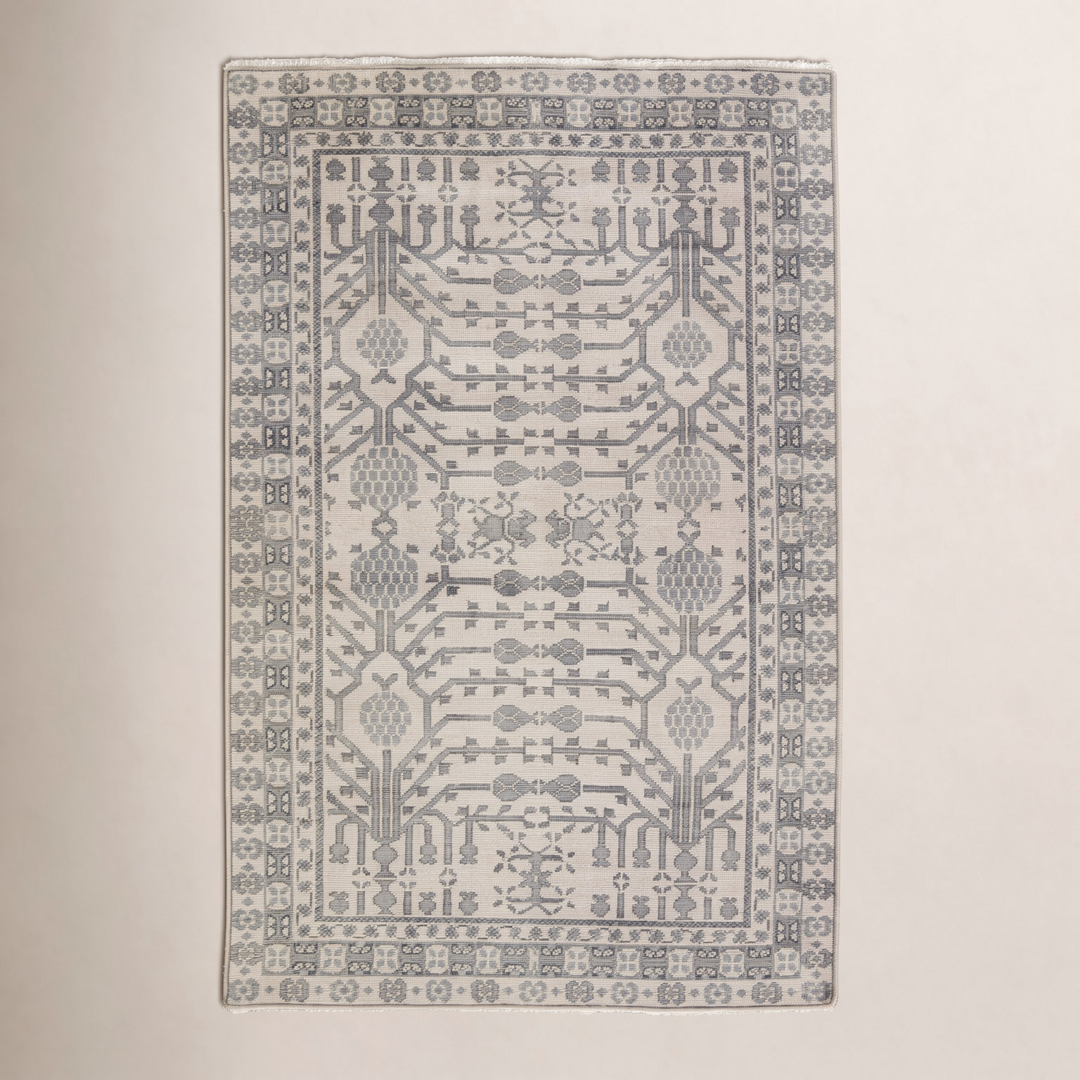 Gray Hand-Knotted Wool Oriental Rug, Rectangle 8' x 10'