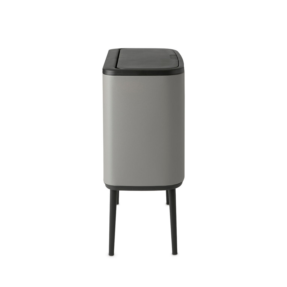 Brabantia Bo Touch 9gal Recycling Can, Mineral Concrete Gray