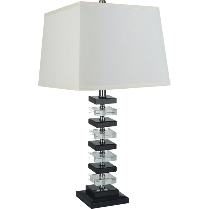 Leclair Crystal Table Lamp, Ivory