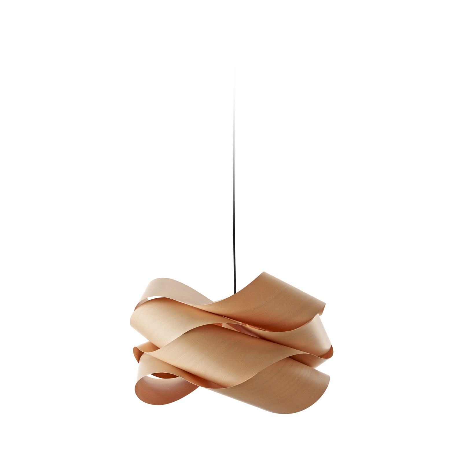 Single Light Dimmable Pendant, Natural Beech, Matte White, 11" H x 18.1" W x 18.1" D