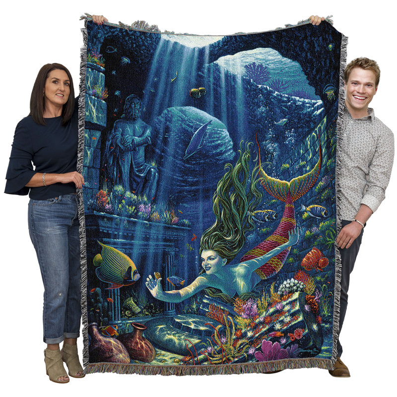 Couverture par sirène Pure Country Weavers Poseidons Treasures Mermaid par Wil Cormier