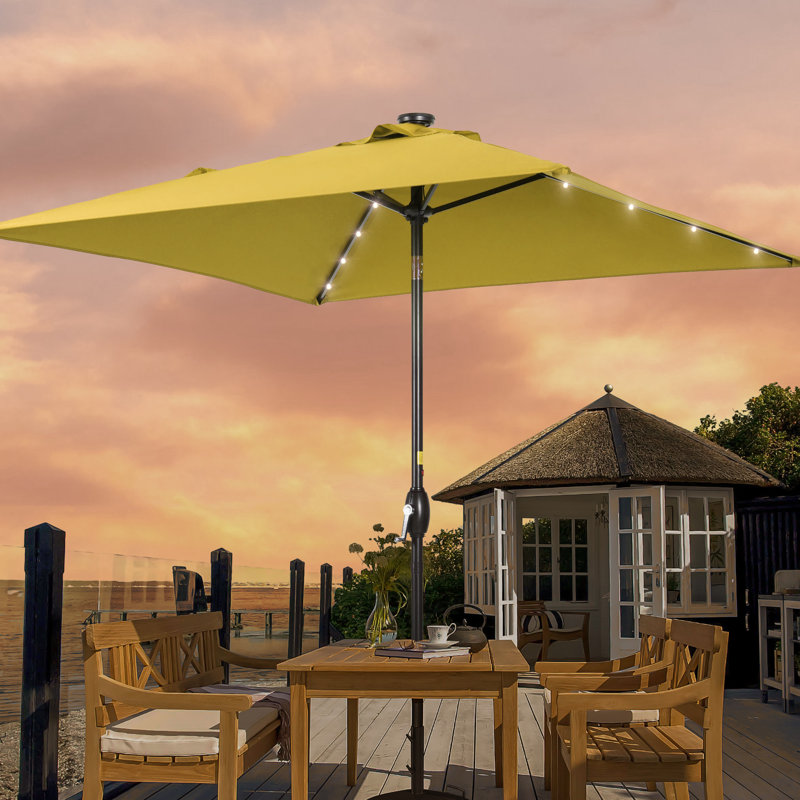 Parasol de marché carré lumineux 6,5 x 6,5 pi Salmas, Jaune