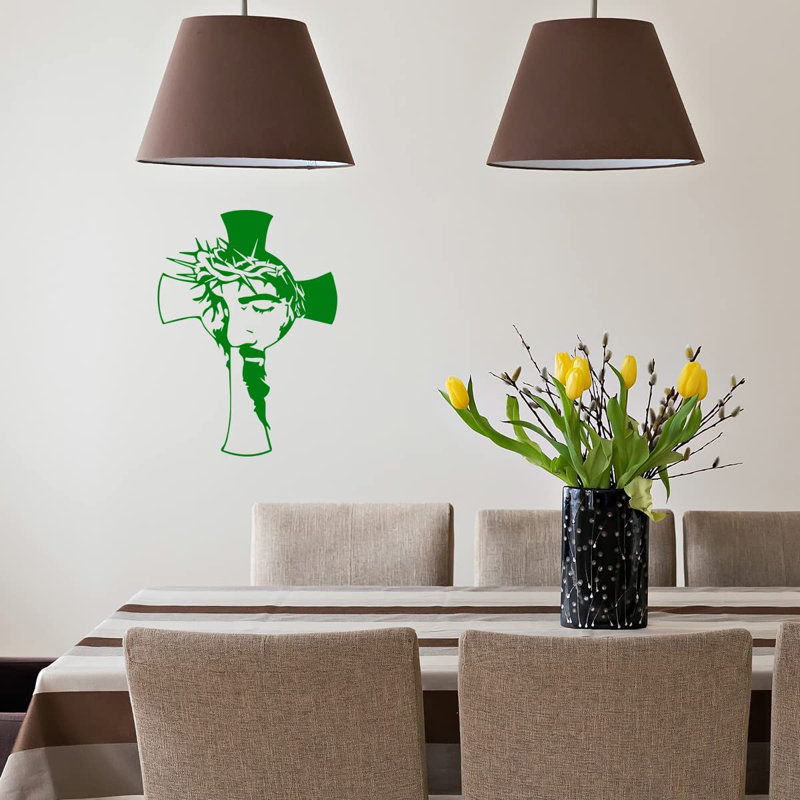 Religious & Spiritual Non-Wall Damaging Wall Decal, 23" H x 18" W, Green