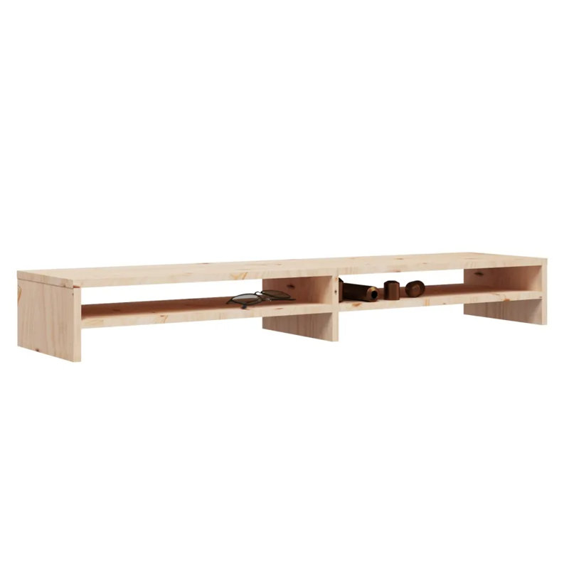 Jaakob Wood Monitor Stand, Light Brown