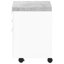 Modern Rolling File Cabinet With Storage Compartments, White And Grey Cement Laminate Finish Office Space Function,