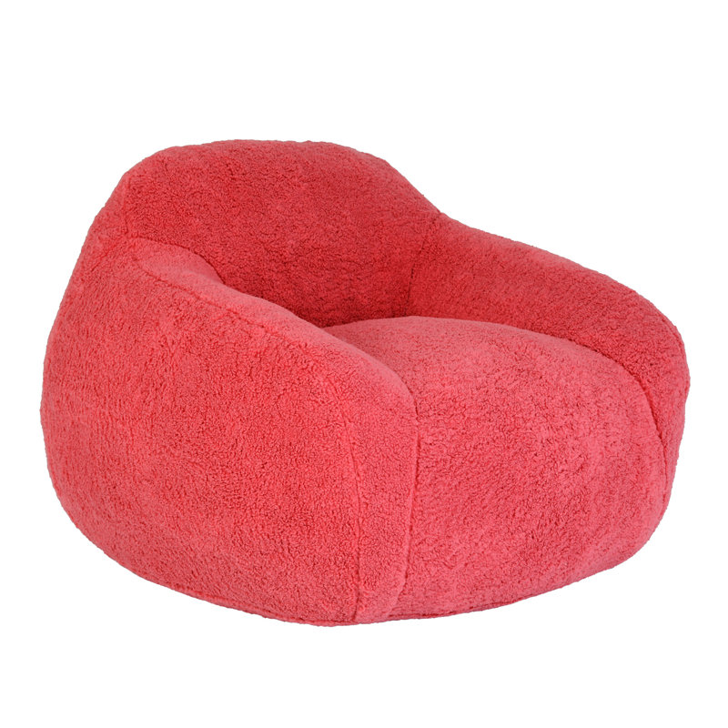 Bean Bag Chair, Rose Red Teddy, 26.8" H x 39.4" W x 36.6" D 