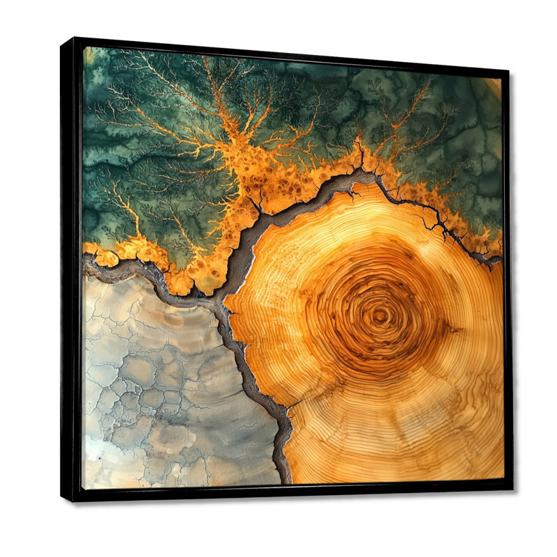 «Nyka Summer Birtchwood Wood Slide Landscape I», art mural forêt, H 16 po x l 16 po, Impression encadrée flottante