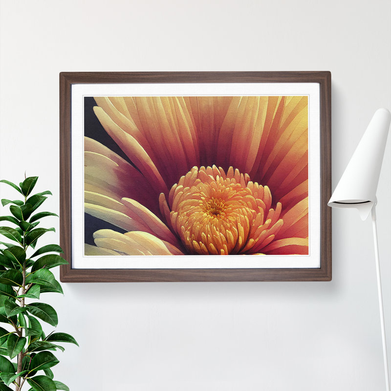 Dramatic Flower - Single Picture Frame Print, Walnut Framed, 34cm H x 46cm W x 2cm D
