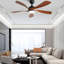 Ventilateur de plafond 52 pouces intérieur avec 3 couleurs à intensité variable 5 pales ABS moteur à courant continu réversible à télécommande noir avec lumière DEL-121071269-121071266