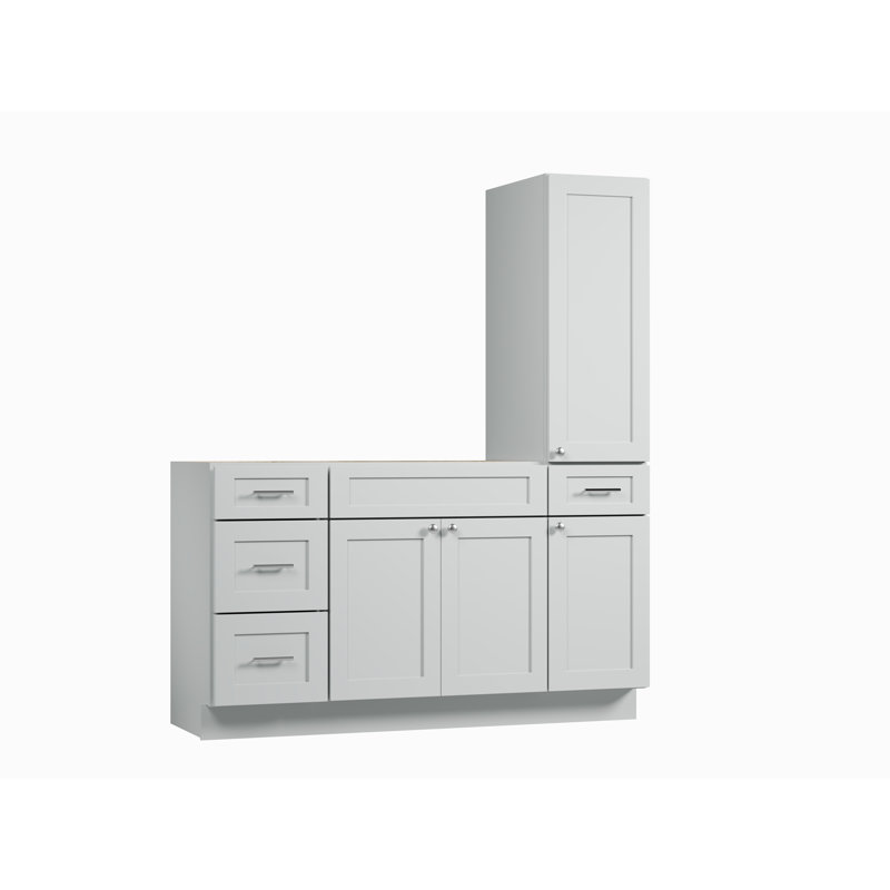 Meuble-lavabo simple 60 po Disar, Gris