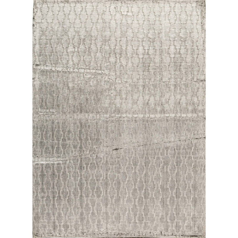 Tapis gris de haute qualité noué à la main