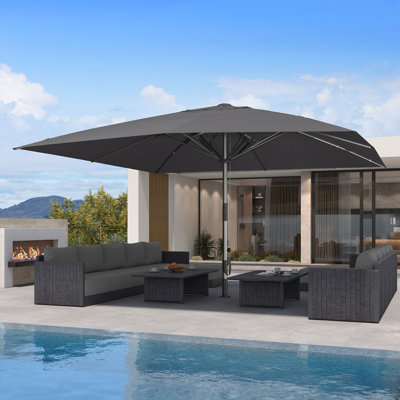 Parasol de table semi-automatique pour l'extérieur