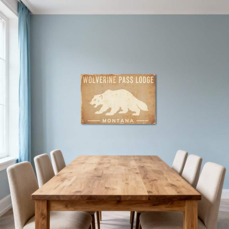 Animaux, Wolverine Pass Lodge, motif d'ours du Montana, H 32 po x l 48 po