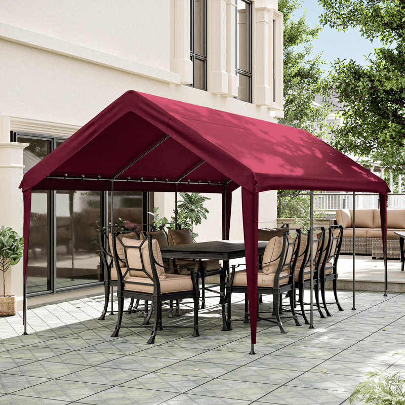 Housse de remplacement pour auvent 10 x 20 pi, abri d'auto seulement (cadre non inclus), Bourgogne