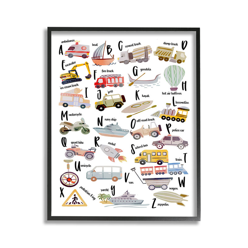 "Éducatif d'automobile" par Ziwei Li sur toile, H 14 po x l 11 po, Giclée encadrée noir minuit