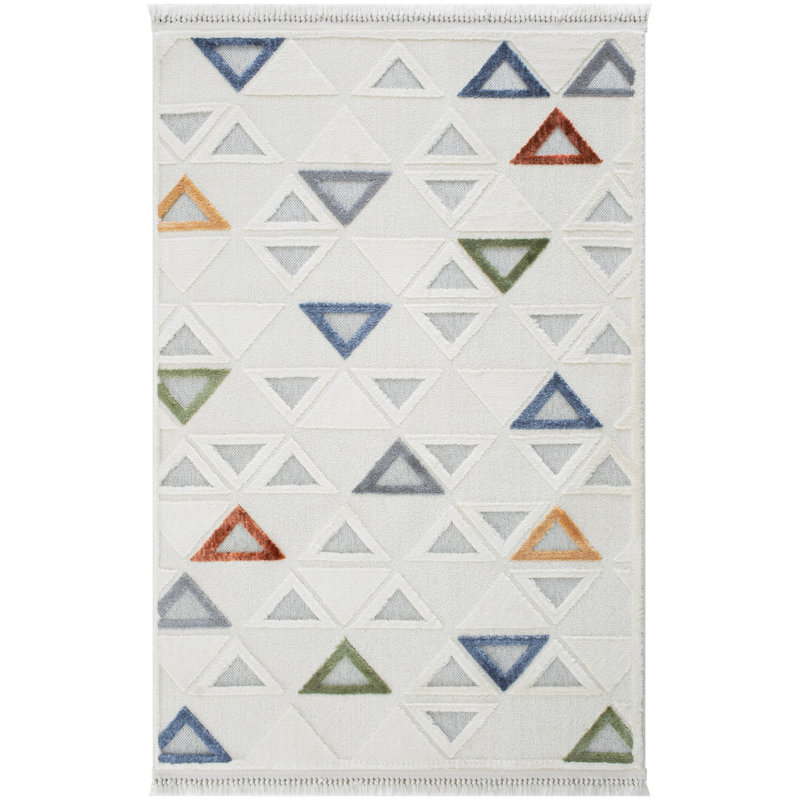 Rishaun Geometric Machine Made Indoor / Outdoor Area Rug, Runner 3'11" x 11'6"