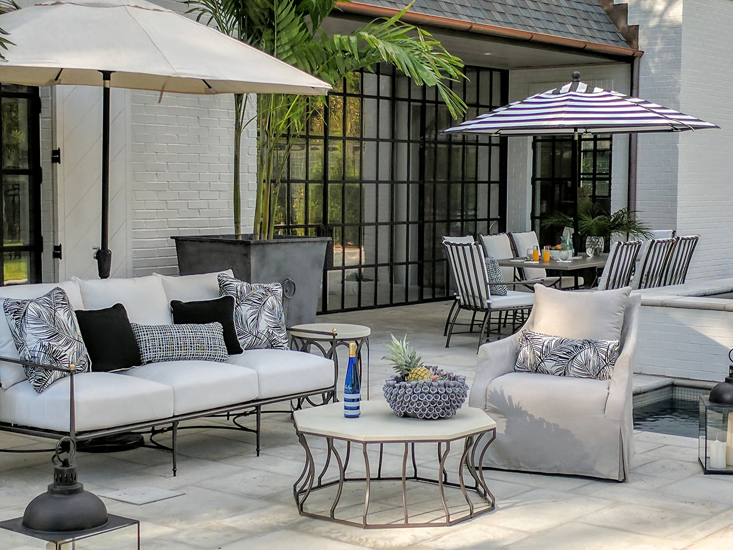 Roma 77" Sunbrella® Patio Sofa, Natural White, Welt