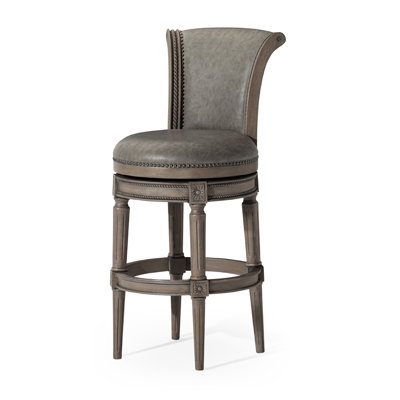 Maven Lane Pullman Stool with Faux Leather Upholstery by Maven Lane
